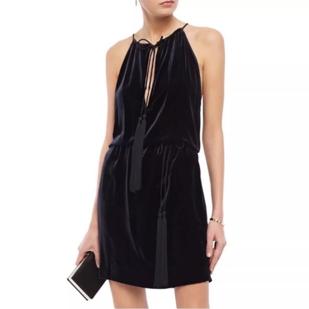 Nili Lotan - Jamie Velvet Navy Mini Dress